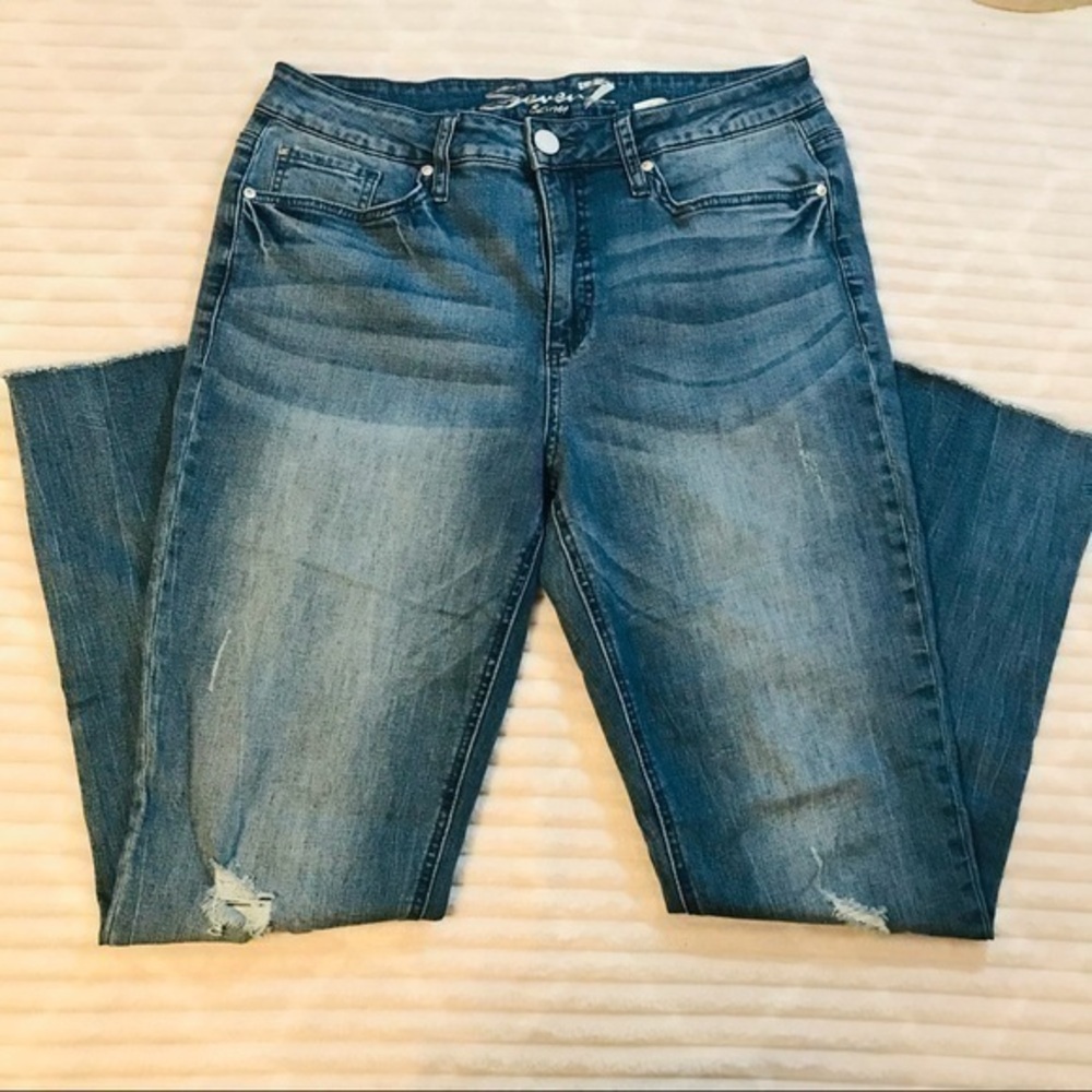Seven7 Slim Straight Stretch Denim Jeans Size 12 31